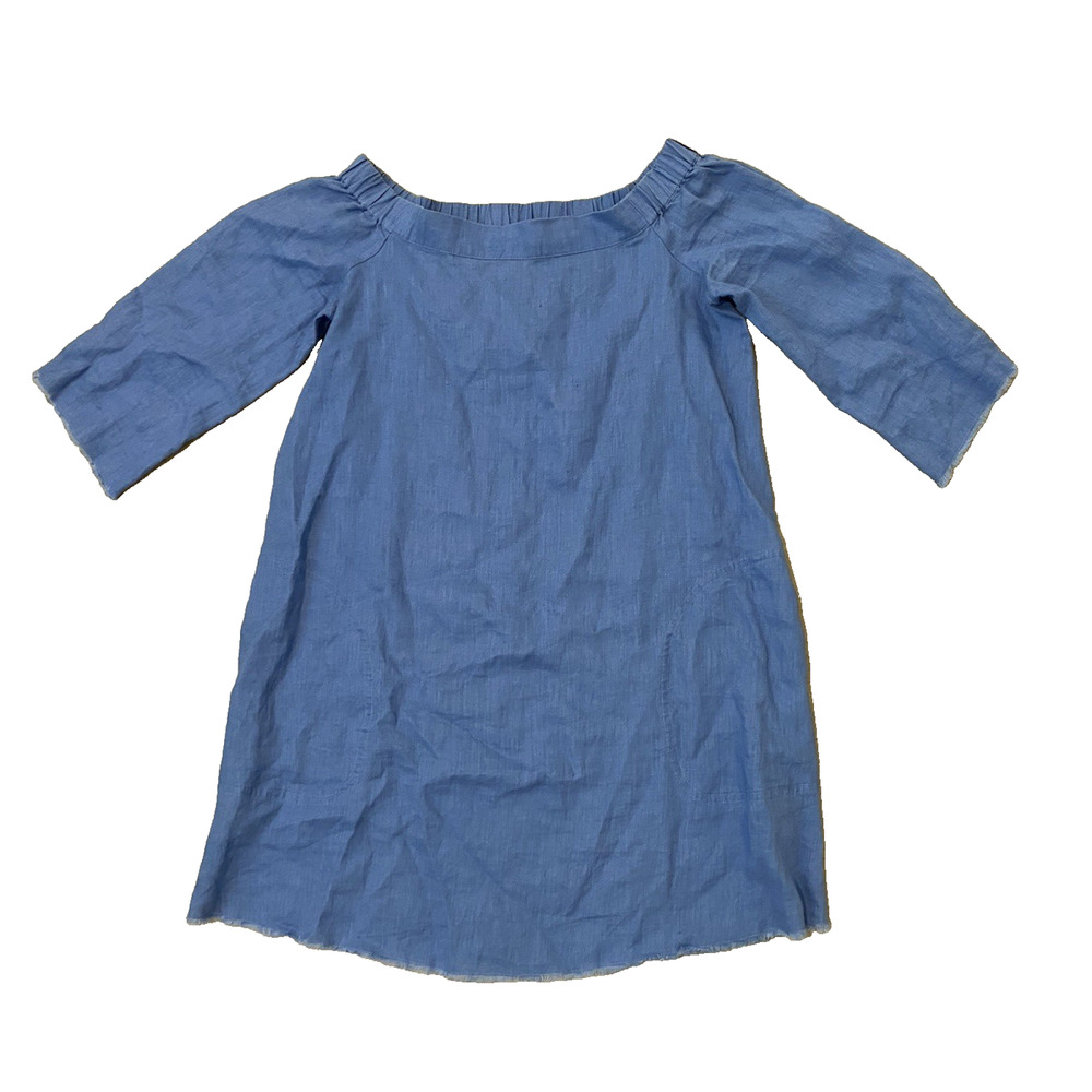 TIBI Linen Off The Shoulder Tunic Mini Dress Coverup 0 Coastal Resort Designer